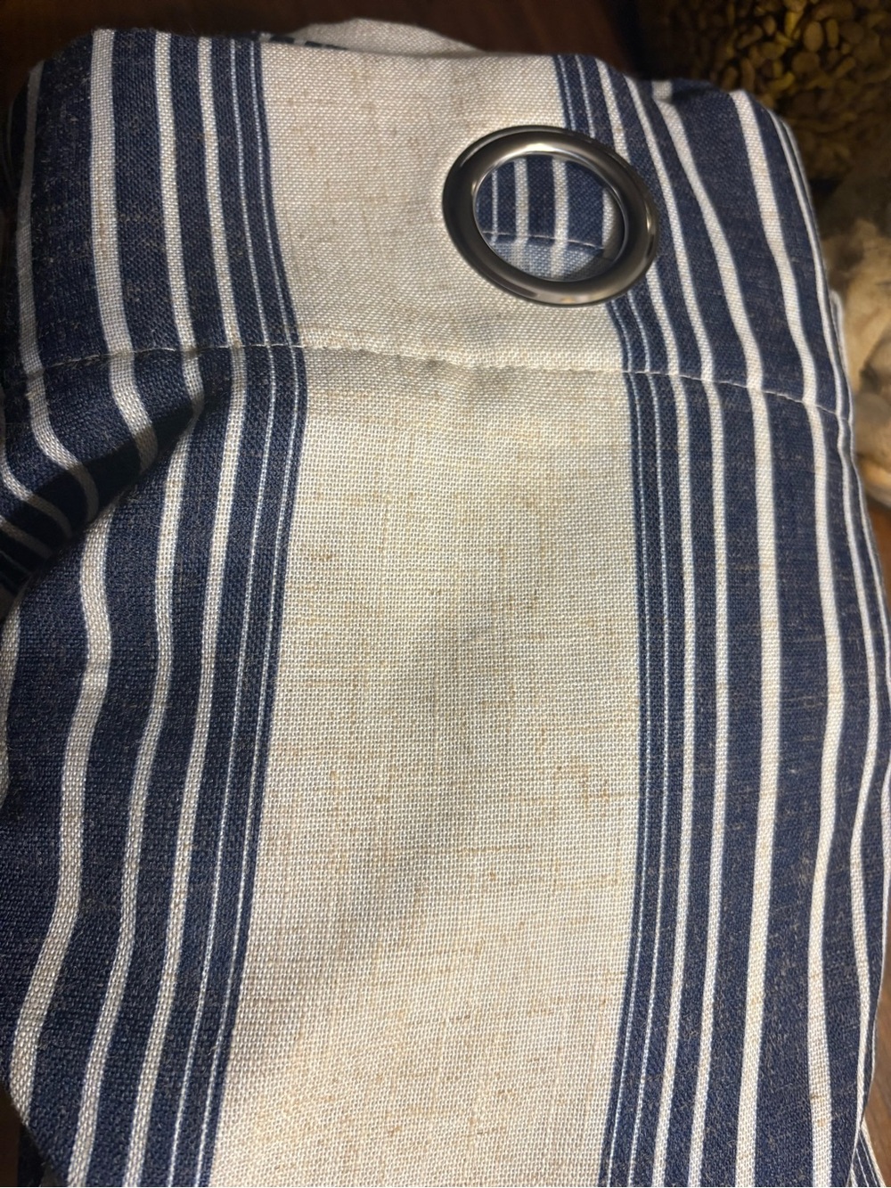Blue and White Striped Grommet Curtain Panels - Picture 5 of 5